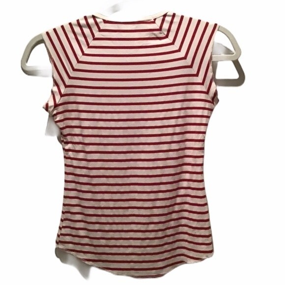 Bebe Striped Logo Tank Red & White Size S - Picture 2 of 3